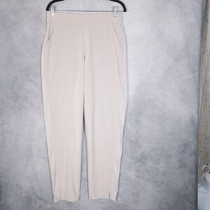 Athleta Brooklyn Ankle Pants Womens 10 Tall Beige Pull On Stretch Travel
